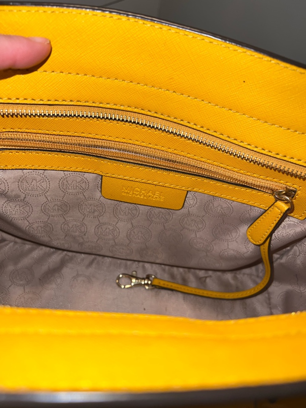 Michael Kors Yellow Saffiano Winged Satchel - Picture 6 of 7